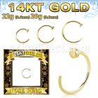 gcln 14k gold clip on nose hoop ring flat back