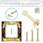 glbdi2 14k gold labret 2mm prong set round diamond