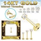 glbzxi 14k gold labret 1mm 18g prong set cz internal
