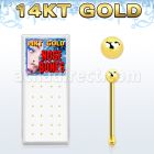 gnbbx caja display 24 piercings nariz hueso oro 14 kts 0 6mm bola 1 5mm mayorista