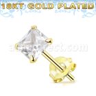 gpqz par piercing oreja plata esterlina oro 18 kts zirconia clara cuadrada 3mm 8mm venta
