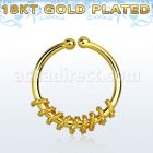 gpsep12a anillo septum falso plata 925 oro 18 kts 1mm cuerda mitad 12mm venta