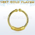 gpsep12k anillo septum falso plata 925 oro 18 kts 1mm alambre envuelto alrededor 12mm venta