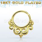 gpsepv7 aro septum plata 925 oro 18 kts 1mm decorado indio 8mm venta