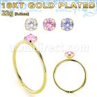 gpzm22 18k gold plated silver seamless nose ring 22g