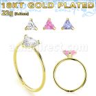 gpztm22 18k plated silver seamless nose ring 22g triangle