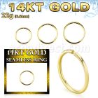 gsel22 14k gold seamless nose ring 22g