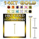 gyzqm1 14k gold bend it yourself nose stud square color cz