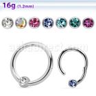 hbcrj16 steel hinged ball closure ring 16g crystal ball
