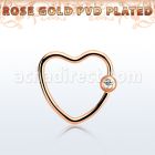 hccrtt16 aro bola presion corazon acero 316l pvd oro rosa bola cierre cristal bisel 3mm venta