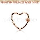 hcrr16f3 aro bola presion corazon acero chapado pvd oro rosa bola acero esmerilado