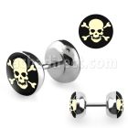 ilpe plug falso acero quirurgico logo calavera blanca fondo negro 8mm mayorista