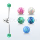 incop5 barbell industrial espiral acero quirurgico bolas opalo 5mm al por mayor