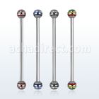indby5 barbell industrial acero quirurgico bolas rayas colores 5mm 35mm mayorista