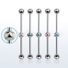 indsh32 barbell industrial acero 316l bola acero e 5mm bola 5mm cuatro opalo sinteticas centro barra al por mayor