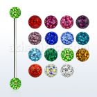 infr4s barbell industrial acero quirurgico bolas multi cristal ferido 4mm mayorista