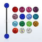 intfr4s barbell industrial acero 316l anodizado bolas multi cristal ferido 4mm venta