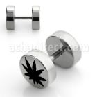 ip6 plug falso acero brillo espejo logo marihuana rayado laser lado 8mm al por mayor