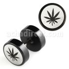 ipls1 plug falso anodizado negro logo marihuana rayado laser lado 8mm distribuidor mayorista