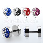 ipmcyy plug falso acero quirurgico brillo espejo ying yang multi cristal plana distribuidor