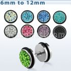 iprfc plug falso acero quirurgico multi cristal ferido anillos goma mayorista