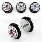 ipxc plug falso acero quirurgico anillos goma cristal 8mm al por mayor