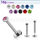 lbfb2 labret acero quirurgico rosca interna cristal bisel 2 2mm al por mayor