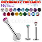 lbic labret acero quirurgico rosca interna bola joya bisel 2 5mm distribuidor