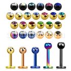 lbtc3 labret acero quirurgico anodizado bola joya bisel 3mm mayorista