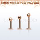 lbttb3g labret acero 316l pvd oro rosa bola 3mm distribuidor