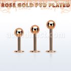 lbttb4s labret acero 316l pvd oro rosa bola 4mm venta