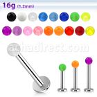 lbuvb3 labret acero quirurgico bola acrilico uv 3mm distribuidor