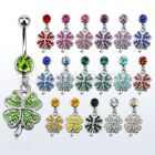 mcd350 piercing ombligo acero quirurgico bola joya bisel 8mm flor multi cristal 10mm distribuidor mayorista