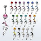 mcd358 piercing ombligo acero quirurgico bola joya bisel 5mm pistola cristal 10mm venta