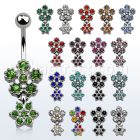mcd377 piercing ombligo acero quirurgico flor cristal segunda flor mayorista