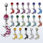 mcd401 piercing ombligo acero quirurgico bola joya bisel 8mm luna cristal 10mm venta