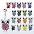 mcd451 piercing ombligo acero quirurgico buho cristal 10mm venta