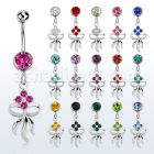 mcd508 piercing ombligo acero quirurgico bola joya bisel 8mm flor lazo 10mm al por mayor