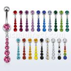 mcd543 piercing ombligo acero quirurgico bola joya bisel 8mm cristal 10mm mayorista