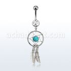 mcd544 piercing ombligo acero quirurgico bola 8mm joya bisel colgante atrapasuenos distribuidor