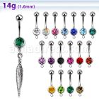 mcd583 piercing ombligo acero quirurgico bola joya bisel 8mm pluma 10mm distribuidor mayorista