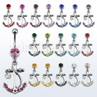 mcd589 piercing ombligo acero quirurgico bola joya bisel 8mm ancla zirconia distribuidor mayorista