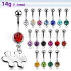 mcd615 piercing ombligo acero quirurgico bola joya bisel 8mm conciencia autismo pieza puzzle 10mm mayorista
