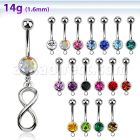 mcd624 piercing ombligo acero quirurgico bola joya 8mm infinito liso colgado horizontalmente 10mm al por mayor