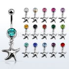 mcd727 piercing ombligo acero quirurgico bola joya bisel 8mm estrella mar lisa 10mm distribuidor mayorista