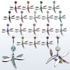 mcddgc piercing ombligo acero quirurgico bola joya bisel 8mm libelula cristal 10mm distribuidor mayorista