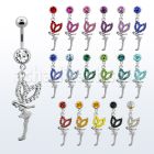 mcdfy piercing ombligo acero quirurgico bola joya bisel 8mm hada haciendo reverencia cristal las alas 10mm distribuidor mayorista