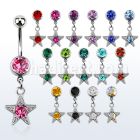 mcdsar piercing ombligo acero quirurgico bola joya bisel 8mm estrella cristal redondo 10mm al por mayor