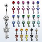 mcdstky banana ombligo acero quirurgico bola joya bisel 8mm llave estrella colgando 10mm al por mayor