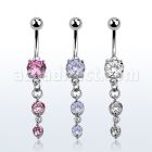 mcdz351 piercing ombligo acero quirurgico zirconia redonda 8mm zirconia redondas s 10mm al por mayor